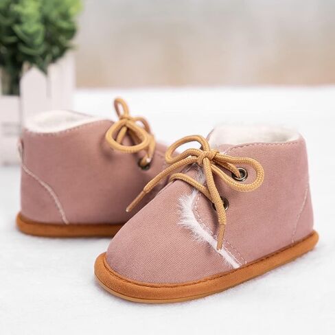 KIDSUN Newborn Infant Baby Boys Girls Fleece Booties Stay On Socks Soft Shoes Non Skid Winter Warm Christmas Slippers in Saudi Arabia