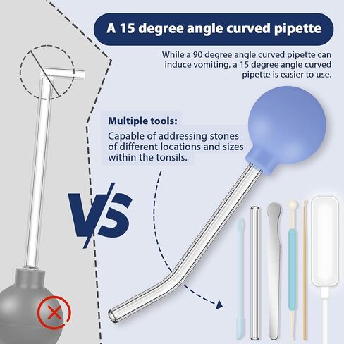 مجموعة إزالة أحجار اللوزتين، 10 عبوات من أداة الحجامة الكهربائية لإزالة أحجار اللوزتين مع مرآة مكبرة 5 مرات، مصباح فموي، لإزالة أحجار اللوزتين in Kuwait