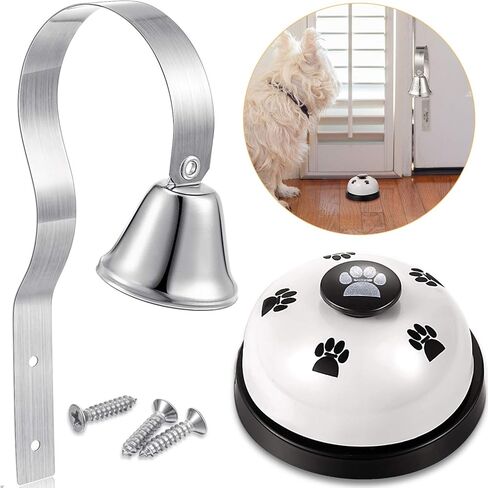 Shopkeepers Metal Bell Dog Doorbell Silver Potty Training Bell and Dog Training Bell Pet Potty Training Bells, 2 Pieces Totally in Kuwait