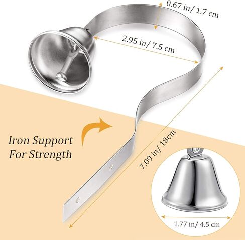 Shopkeepers Metal Bell Dog Doorbell Silver Potty Training Bell and Dog Training Bell Pet Potty Training Bells, 2 Pieces Totally in Kuwait