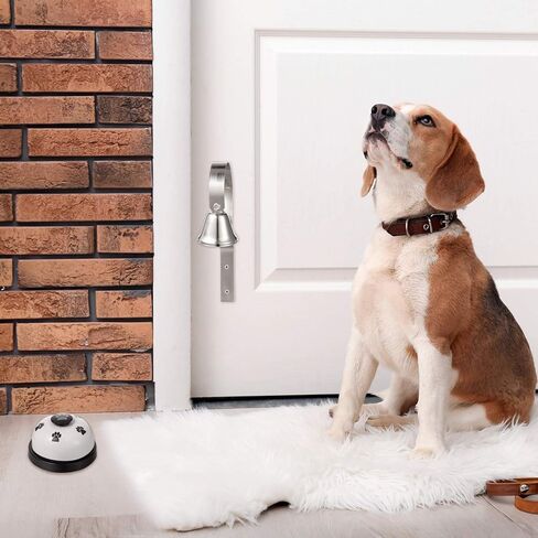 Shopkeepers Metal Bell Dog Doorbell Silver Potty Training Bell and Dog Training Bell Pet Potty Training Bells, 2 Pieces Totally in Kuwait