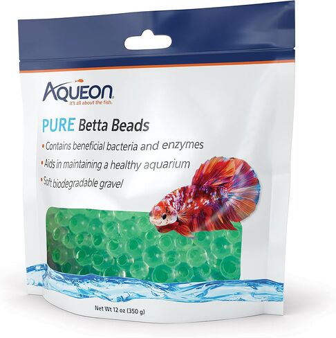 Aqueon PURE Betta Beads, Water Care for Unfiltered Aquariums, Maintains Clear Water and Helps Breakdown Organic Sludge, Blue in Kuwait