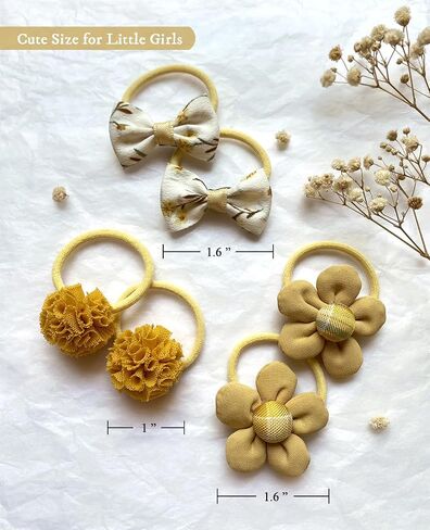 Boutique Baby Girl Hair Ties with Flowers, 28 Pcs Hair Bow Ties for Toddler Girls, Elastics Ponytail Holders Pigtails Rubber Bands by Cherssy in Saudi Arabia