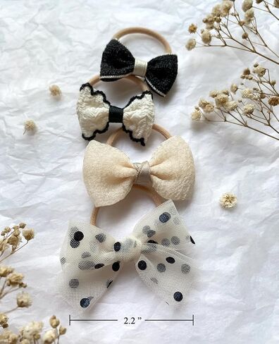 Boutique Baby Girl Hair Ties with Flowers, 28 Pcs Hair Bow Ties for Toddler Girls, Elastics Ponytail Holders Pigtails Rubber Bands by Cherssy in Saudi Arabia