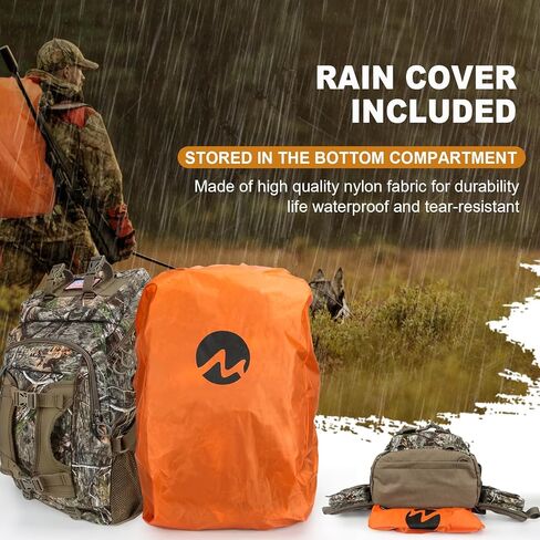 Hunting Backpack, Outdoor Hunting Pack with Rifle Holder, Hunting Backpacks for Men, Hunting Bag with Waterproof Rain Cover in Saudi Arabia