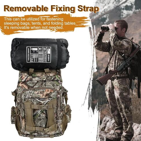 Hunting Backpack, Outdoor Hunting Pack with Rifle Holder, Hunting Backpacks for Men, Hunting Bag with Waterproof Rain Cover in Saudi Arabia