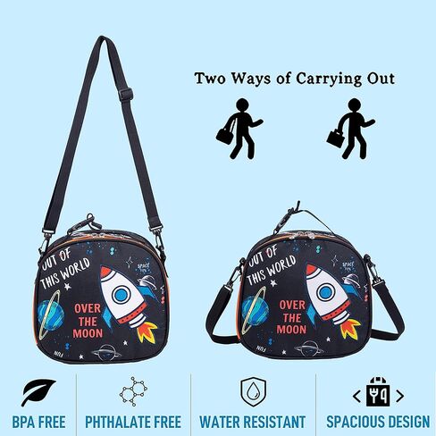 صندوق غداء للأولاد والبنات وحقيبة غداء معزولة للأطفال، مثالية لمرحلة ما قبل المدرسة ورياض الأطفال والمدرسة الابتدائية ولطيفة وخالية من مادة BPA وآمنة للطعام in Kuwait