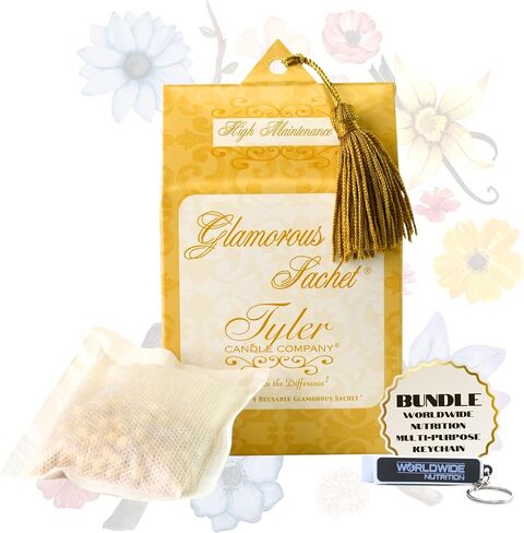 حزمة التغذية العالمية، عنصران: أكياس ورق مجفف ديفا من شركة تايلر كاندل - أوراق مجفف براقة قابلة لإعادة الاستخدام - عبوة واحدة، 4 أكياس، مجفف، كيس منزلي أو شخصي وسلسلة مفاتيح متعددة الأغراض in Kuwait