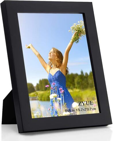5x7 inch Picture Frame Made of Solid Wood and High Definition PlexiGlass Display Pictures for Table Top Display and Wall Mounting Photo Frame Black 1 Pack in Kuwait