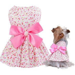 Petroom Sweetie Pup Dog Dress,Cute Bowknot Shirt for Small Girl Dogs (Pink,XXS) in Saudi Arabia