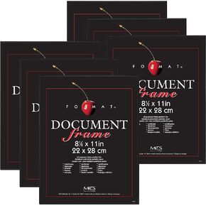 MCS Format Document Frame, Diploma and Certificate Frame, Black, 8.5 x 11, 6-Pack