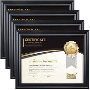 إطارات المستندات مقاس 8.5 × 11 من جزيرة الذاكرة، وواجهات زجاجية حقيقية، و4 إطارات شهادات للعرض على الحائط أو سطح الطاولة، وإطارات الدبلوم لجائزة الدرجة العلمية، وحبوب خشب الكرز in Kuwait