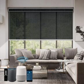 SmartWings Motorized Light Filtering Shades, Work with Homekit, Alexa SmartThings Google, Cordless Window Shades with Remote Control, Rechargeable, Custom Size, Fabric Sample