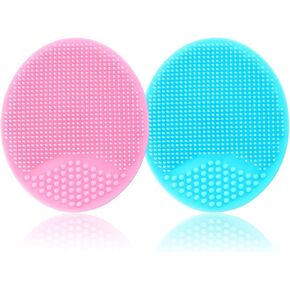 فرشاة اطفال من كوموكو - فرشاة بغطاء للاطفال الرضع، فرشاة سيليكون للتقشير والتدليك، لطيفة على البشرة (زهري + اخضر) in Kuwait