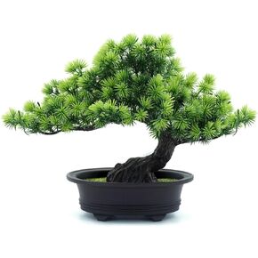 نباتات صناعية داخلية ونباتات وهمية شجرة بونساي، لديكور المنزل، رف كتب الحمام، ديكور غرفة المزرعة، حديقة زن، طويل القامة 9.5 بوصة