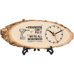 Calibron Grandpa Gifts from Granddaughter, Unique Gifts for Grandpa Engraved Wooden Clock, Grandpa Birthday Gifts from Grandchildren in Kuwait