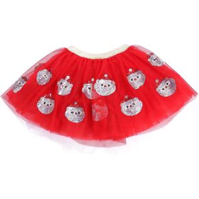 WGOODTECK Baby Girls Rainbow Sparkle Tutu Skirt Pentagram Sequin Christmas 3 Layered Elastic Puffy Tulle Skirt 2-Pack … in Saudi Arabia