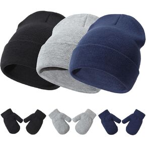 Baby Hats and Mittens Set Infant Toddler Beanie Caps Newborn Gloves for Baby in Saudi Arabia