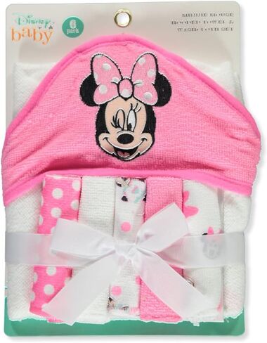 طبعة وجه سعيد من Cudlie Disney Baby Mickey Mouse (منشفة بغطاء للرأس مع مجموعة مناشف مكونة من 5 قطع) in Kuwait