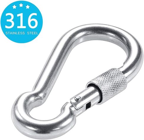 PROND Locking Carabiners, Heavy Duty Carabiner, 316 Stainless Steel Screw Lock Carabiner Hooks in Saudi Arabia
