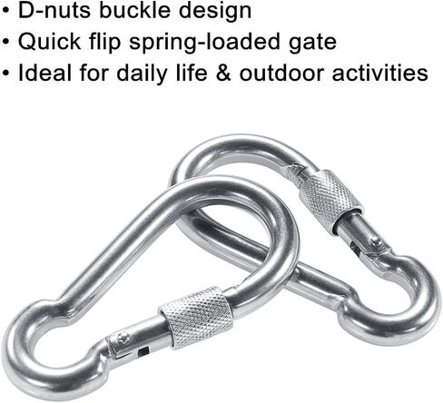 PROND Locking Carabiners, Heavy Duty Carabiner, 316 Stainless Steel Screw Lock Carabiner Hooks in Saudi Arabia
