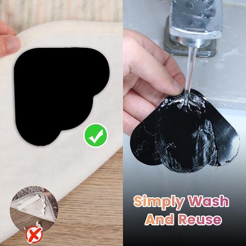 YHOVID [24 Pack] Grippers for Rugs, Double Sided Non-Slip Rug Pads Rug Tape Stickers Washable Area Rug Pad Carpet Tape Corner Side Gripper for Hardwood Floors and Tile,Keeping Your Rug in Place in Kuwait