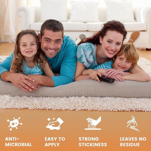 YHOVID [24 Pack] Grippers for Rugs, Double Sided Non-Slip Rug Pads Rug Tape Stickers Washable Area Rug Pad Carpet Tape Corner Side Gripper for Hardwood Floors and Tile,Keeping Your Rug in Place in Kuwait