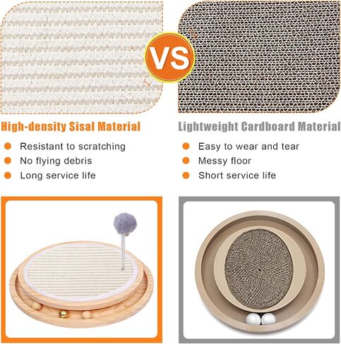 LMUGOOS Cat Scratcher, Cat Natural Sisal Scratching Pad, Kitten Interactive Toy with Ball Track Spring Ball for Chasing Hunting Mental Physical Exercise Puzzle in Saudi Arabia