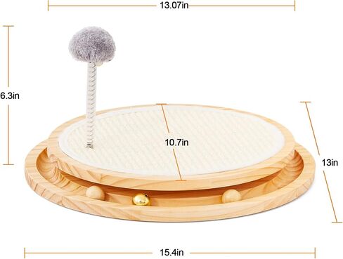 LMUGOOS Cat Scratcher, Cat Natural Sisal Scratching Pad, Kitten Interactive Toy with Ball Track Spring Ball for Chasing Hunting Mental Physical Exercise Puzzle in Saudi Arabia