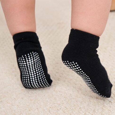 ZAPLES Baby Non Slip Grip Ankle Socks with Anti Skid Grippers Boys Girls Low Cut for Infants Toddlers Kids in Kuwait