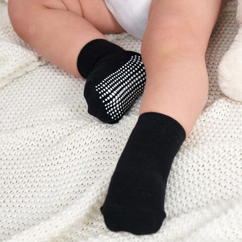 ZAPLES Baby Non Slip Grip Ankle Socks with Anti Skid Grippers Boys Girls Low Cut for Infants Toddlers Kids in Kuwait
