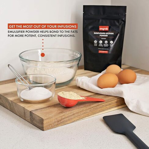 اونجروك مسحوق ليسيثين عباد الشمس الطبيعي بالكامل، نباتي، مسحوق ليسيثين غير معدل وراثيا للاكل، يتضمن مغرفة 15 غرام، عامل ربط سحري (100 غرام/3.52 اونصة) in Kuwait