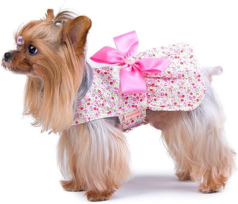 Petroom Sweetie Pup Dog Dress، قميص لطيف بعقدة على شكل فيونكة للكلاب الصغيرة (وردي، XXS) in Saudi Arabia