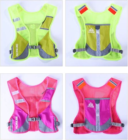 AONIJIE Men Women Ultralight Running Vest Pack Reflective Breathable Hydration Backpack for Hiking Camping Marathon Cycling Race (Gray- with 2 pcs 250ml Bottles) in Kuwait