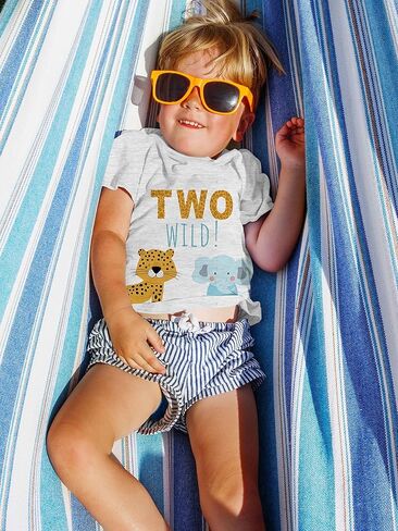 تي شيرت Lalo & Luna Two Wild Safari-Dinosaur لعيد الميلاد للأطفال بعمر عامين من حديقة حيوان الغابة in Kuwait
