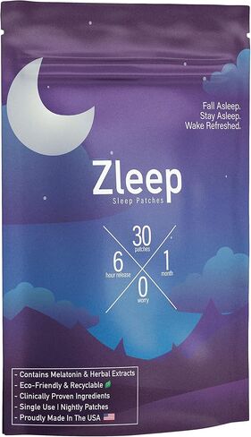 Zleep - Sleep Patches w/Dream Complex and Melatonin to Promote Quality Sleep and Reduce Tiredness (2 Pack, 60 Patches) in Saudi Arabia