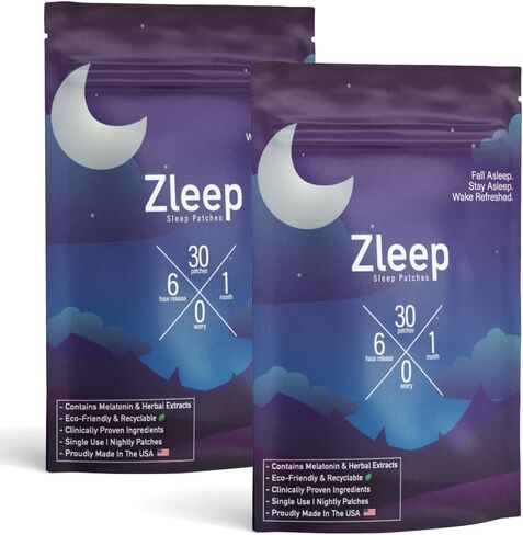 Zleep - Sleep Patches w/Dream Complex and Melatonin to Promote Quality Sleep and Reduce Tiredness (2 Pack, 60 Patches) in Saudi Arabia