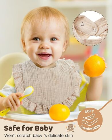 Lictin 8-Pack Muslin Baby Bibs - Bandana Drooling and Teething Bibs, Unisex Cotton in Saudi Arabia
