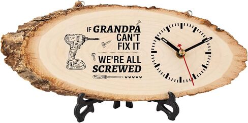 Calibron Grandpa Gifts from Granddaughter, Unique Gifts for Grandpa Engraved Wooden Clock, Grandpa Birthday Gifts from Grandchildren in Kuwait