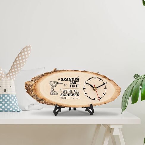 Calibron Grandpa Gifts from Granddaughter, Unique Gifts for Grandpa Engraved Wooden Clock, Grandpa Birthday Gifts from Grandchildren in Kuwait