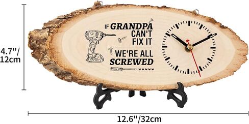 Calibron Grandpa Gifts from Granddaughter, Unique Gifts for Grandpa Engraved Wooden Clock, Grandpa Birthday Gifts from Grandchildren in Kuwait