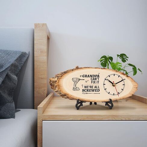 Calibron Grandpa Gifts from Granddaughter, Unique Gifts for Grandpa Engraved Wooden Clock, Grandpa Birthday Gifts from Grandchildren in Kuwait