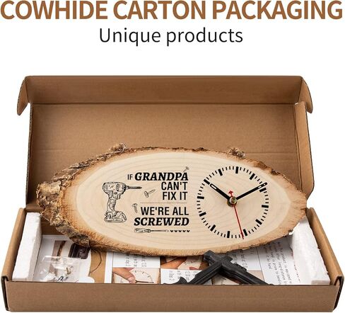 Calibron Grandpa Gifts from Granddaughter, Unique Gifts for Grandpa Engraved Wooden Clock, Grandpa Birthday Gifts from Grandchildren in Kuwait