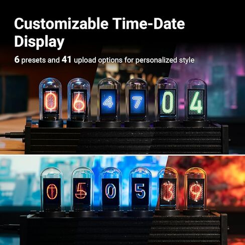 ساعة انبوبية نيكسي من اكس كول، ساعة نيكسي في ديكور سايبربانك مع اضاءة مزاجية، مجموعة ساعة نيكسي انبوبية لديكور الغرفة العتيقة، ساعة رقمية صغيرة للديكور الحديث وديكور سطح المكتب للرجال in Kuwait