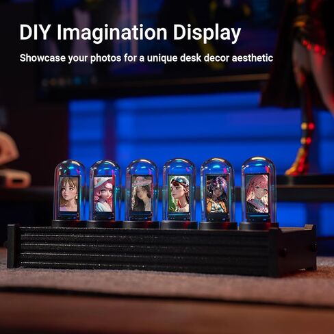 ساعة انبوبية نيكسي من اكس كول، ساعة نيكسي في ديكور سايبربانك مع اضاءة مزاجية، مجموعة ساعة نيكسي انبوبية لديكور الغرفة العتيقة، ساعة رقمية صغيرة للديكور الحديث وديكور سطح المكتب للرجال in Kuwait