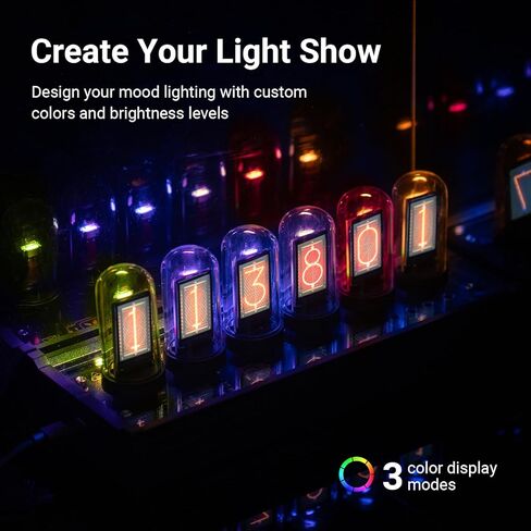 ساعة انبوبية نيكسي من اكس كول، ساعة نيكسي في ديكور سايبربانك مع اضاءة مزاجية، مجموعة ساعة نيكسي انبوبية لديكور الغرفة العتيقة، ساعة رقمية صغيرة للديكور الحديث وديكور سطح المكتب للرجال in Kuwait