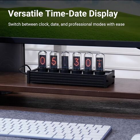 ساعة انبوبية نيكسي من اكس كول، ساعة نيكسي في ديكور سايبربانك مع اضاءة مزاجية، مجموعة ساعة نيكسي انبوبية لديكور الغرفة العتيقة، ساعة رقمية صغيرة للديكور الحديث وديكور سطح المكتب للرجال in Kuwait