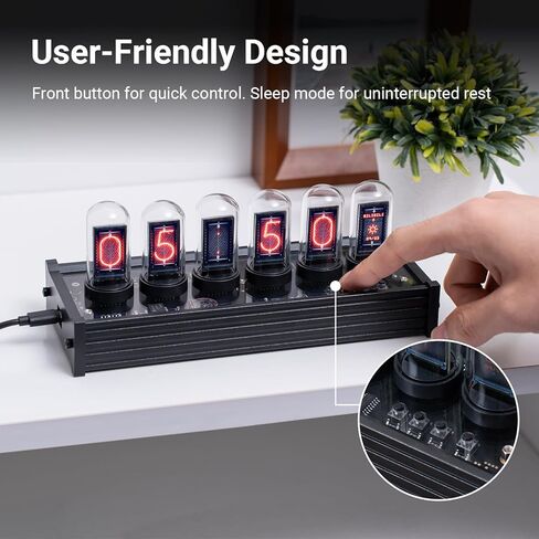 ساعة انبوبية نيكسي من اكس كول، ساعة نيكسي في ديكور سايبربانك مع اضاءة مزاجية، مجموعة ساعة نيكسي انبوبية لديكور الغرفة العتيقة، ساعة رقمية صغيرة للديكور الحديث وديكور سطح المكتب للرجال in Kuwait