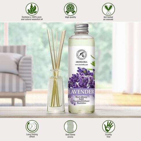 Lavender Reed Diffuser Refill 6.8 Fl Oz - Lavanda Refill - Room Fragrance Diffuser w/Natural Essential Lavender Oil - Reed Diffuser Oil Refill for Spa - Aromatherapy - Home - Bath - Restaurant in Saudi Arabia