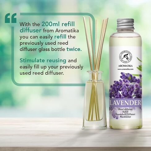 Lavender Reed Diffuser Refill 6.8 Fl Oz - Lavanda Refill - Room Fragrance Diffuser w/Natural Essential Lavender Oil - Reed Diffuser Oil Refill for Spa - Aromatherapy - Home - Bath - Restaurant in Saudi Arabia